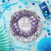 Assiettes En Carton Mariage de couronnes de wisteria pourpre (Fête)