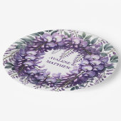 Assiettes En Carton Mariage de couronnes de wisteria pourpre (Angle)
