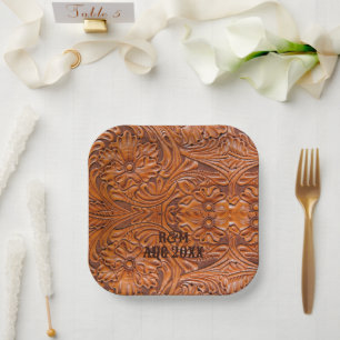 Assiettes En Carton Mariage de cow-boy rustique de l'Ouest