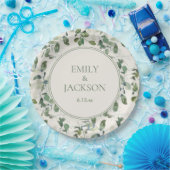 Assiettes En Carton Mariage de crème Feuille Sage Green Eucalyptus (Fête)