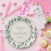 Assiettes En Carton Mariage de crème Feuille Sage Green Eucalyptus (Fête)