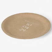 Assiettes En Carton Mariage de date spéciale rustique (Angle)