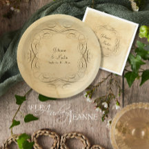 Mariage de défilement de calligraphie Vintage anti
