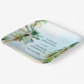 Assiettes En Carton Mariage de destination de plage tropicale (Angulaire)