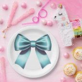 Assiettes En Carton Mariage de Fête des mariées élégant à Bow bleu tur (Fête)