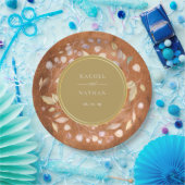 Assiettes En Carton Mariage de feuillage en bois rustique (Fête)