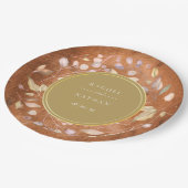 Assiettes En Carton Mariage de feuillage en bois rustique (Angle)