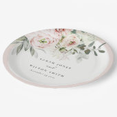 Assiettes En Carton Mariage de feuillage Eucalyptus Pink (Angle)
