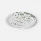 Assiettes En Carton Mariage de feuillage verdoyant (Angle)
