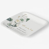 Assiettes En Carton Mariage de feuillage vert rustique Eucalyptus (Angulaire)