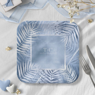 Assiettes En Carton Mariage de feuille de palme luxuriante Frame Winds