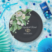 Assiettes En Carton Mariage de fleurs blanches (Fête)