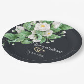 Assiettes En Carton Mariage de fleurs blanches (Angle)