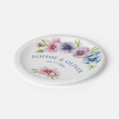 Assiettes En Carton Mariage de fleurs d'anémone aquarelle (Angle)