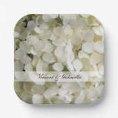 Assiettes En Carton Mariage de fleurs d'Hydrangée blanche (Recto)