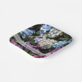 Assiettes En Carton Mariage de fleurs d'Hydrangée colorée (Angulaire)