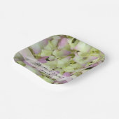 Assiettes En Carton Mariage de fleurs d'Hydrangée presque roses (Angulaire)