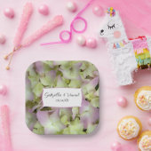 Assiettes En Carton Mariage de fleurs d'Hydrangée presque roses (Fête)