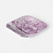 Assiettes En Carton Mariage de fleurs d'Hydrangée rose douce (Angulaire)