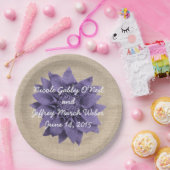 Assiettes En Carton Mariage de fleurs Rustique Burlap Lavender (Fête)