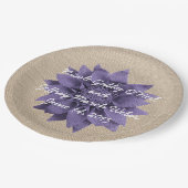 Assiettes En Carton Mariage de fleurs Rustique Burlap Lavender (Angle)
