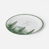 Assiettes En Carton Mariage de forêt de pins rustiques (Angle)