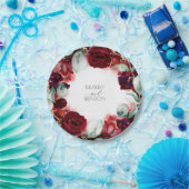 Assiettes En Carton Mariage de germe rouge de Bourgogne (Fête)