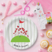 Assiettes En Carton Mariage de golf avec beaucoup d'amour à golf drape (Fête)