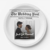 Assiettes En Carton Mariage de journal Numéro de table PHOTO moderne (Devant)