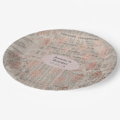 Assiettes En Carton Mariage de journal rose Gold Shabby-Chic (Angle)
