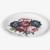 Assiettes En Carton Mariage de la marine Bourgogne rose (Angle)