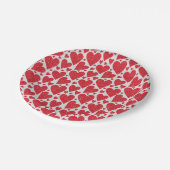 Assiettes En Carton Mariage de la Saint-Valentin Rouge et Blanc Paille (Angle)