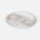 Assiettes En Carton Mariage de laiton et d'orchidées blanches Pampas (Angle)