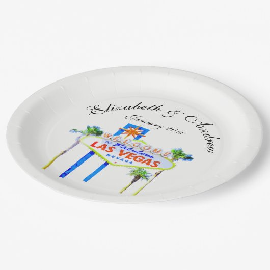Assiettes En Carton Mariage de Las Vegas (Angle)