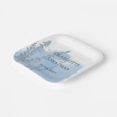 Assiettes En Carton Mariage de lavage bleu céleste à l'aquarelle botan (Angulaire)