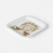 Assiettes En Carton Mariage de l'église blanche et or (Angulaire)