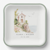 Assiettes En Carton Mariage de l'église catholique de l'aquarelle côti (Recto)