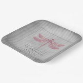 Assiettes En Carton Mariage de libellules à bijoux rose (Angulaire)