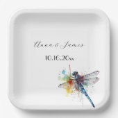 Assiettes En Carton Mariage de libellules, personnalisé (Recto)