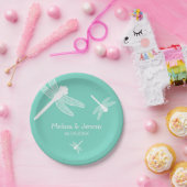 Assiettes En Carton Mariage de libellules turquoise (Fête)