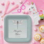 Assiettes En Carton Mariage de libellules turquoise (Fête)