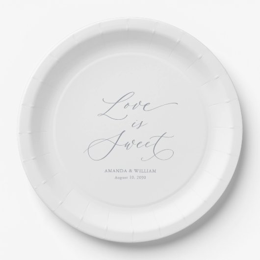 Assiettes En Carton Mariage de luxe "L'amour est doux" (Devant)