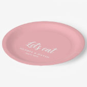 Assiettes En Carton Mariage de Merci rose (Angle)