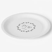 Assiettes En Carton Mariage de monogramme gris Ivy (Angle)