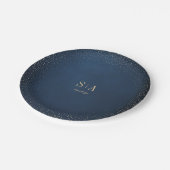 Assiettes En Carton Mariage de monogramme sophistiqué Parties scintill (Angle)