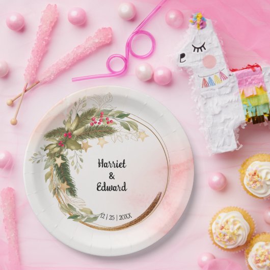 Assiettes En Carton Mariage de Noël Mariage de mariage de réception Pa (Fête)