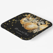 Assiettes En Carton Mariage de Noël Noir Or (Angulaire)