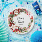 Assiettes En Carton Mariage de Noël Poinsettia Wreath (Fête)