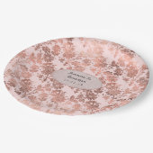 Assiettes En Carton Mariage de papier d'aluminium floral Rose Gold et  (Angle)