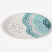 Assiettes En Carton Mariage de Parties scintillant de géode d'âge ID T (Angle)